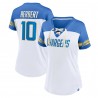 Justin Herbert Los Angeles Chargers Fanatics Athena Name & Number V-Ausschnitt-Top für Damen – Weiß