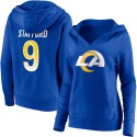 Matthew Stafford Los Angeles Rams Fanatics Damen-Pullover-Hoodie mit Spielersymbol, Name und Nummer und V-Ausschnitt – Royalblau