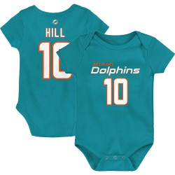 Tyreek Hill Miami Dolphins Kleinkind-Mainliner-Body mit Spielernamen und Nummer – Aqua