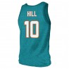 Tyreek Hill Miami Dolphins Majestic Threads Tri-Blend-Tanktop mit Spielernamen und -nummer – Aqua