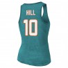 Tyreek Hill Miami Dolphins Majestic Threads Tri-Blend-Tanktop mit Namen und Nummer für Damen – Aqua