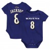 Lamar Jackson Baltimore Ravens Kleinkind-Mainliner-Body mit Spielernamen und Nummer – Lila