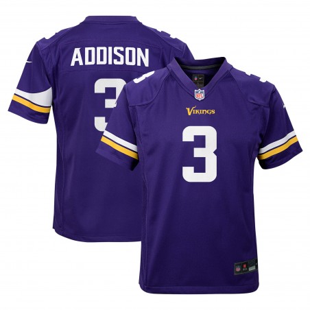 Jordan Addison Minnesota Vikings Nike Jugend-Teamspieler-Spieltrikot – Lila