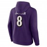 Lamar Jackson Baltimore Ravens Fanatics Big & Tall Fleece-Hoodie mit Namen und Nummer – Lila