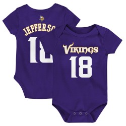 Justin Jefferson Minnesota Vikings Kleinkind-Mainliner-Body mit Spielernamen und Nummer – Lila