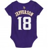 Justin Jefferson Minnesota Vikings Mainliner-Body mit Spielernamen und Nummer für Neugeborene und Kleinkinder – Lila