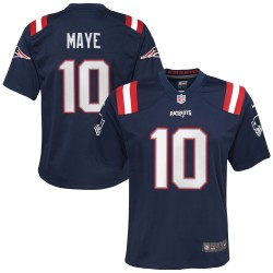 Drake Maye New England Patriots Nike Jugendspieler-Spieltrikot – Marineblau