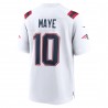 Drake Maye New England Patriots Nike Spieler-Spieltrikot – Weiß