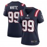 Keion Weißes Nike Damen-Team-Spieltrikot der New England Patriots – Marineblau