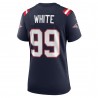 Keion Weißes Nike Damen-Team-Spieltrikot der New England Patriots – Marineblau