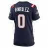 Christian Gonzalez New England Patriots Nike Damen-Team-Spieltrikot – Marineblau