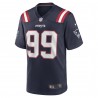 Keion Weißes Nike-Spieltrikot der New England Patriots – Marineblau