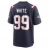 Keion Weißes Nike-Spieltrikot der New England Patriots – Marineblau