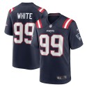 Keion Weißes Nike Team-Spieltrikot der New England Patriots – Marineblau