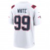 Keion Weißes Nike-Spieltrikot der New England Patriots – Weiß