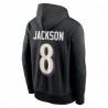 Lamar Jackson Baltimore Ravens Nike Player Name & Number Performance Pullover-Hoodie – Schwarz