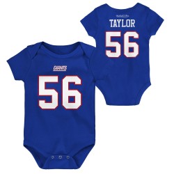 Lawrence Taylor New York Giants Mitchell & Ness Retro-Body mit Namen und Nummer für Neugeborene und Kleinkinder – Royalblau