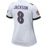 Lamar Jackson Baltimore Ravens Nike Damen-Spieltrikot – Weiß