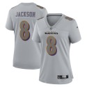 Lamar Jackson Baltimore Ravens Nike Atmosphere Fashion Game-Trikot für Damen – Grau