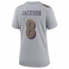 Lamar Jackson Baltimore Ravens Nike Atmosphere Fashion Game-Trikot für Damen – Grau