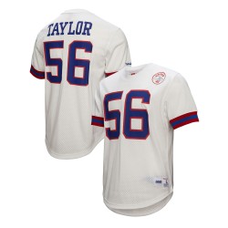 Lawrence Taylor New York Giants Mitchell & Ness Netzoberteil mit Name und Nummer des pensionierten Spielers – Weiß