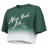 Ahmad Sauce Gardner New York Jets Majestic Threads Dip-Dye Crop Top mit Spielernamen und Nummer für Damen – Grün/Weiß