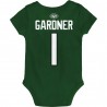 Ahmad Sauce Gardner New York Jets Body mit Name und Nummer des Mainliner-Spielers für Neugeborene und Kleinkinder – Grün