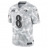 Lamar Jackson Baltimore Ravens Nike 2024 Salute to Service Limited Trikot – Arctic Camo