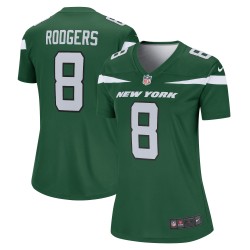 Aaron Rodgers New York Jets Nike Team Legend Player Performance-Oberteil für Damen – Gotham Green