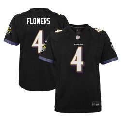 Zay Flowers Baltimore Ravens Nike Jugend-Spieltrikot für alternative Spieler – Schwarz