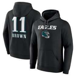 A.J. Brauner Pullover-Kapuzenpullover der Philadelphia Eagles mit Wortmarke und Spielernamen und -nummer – Schwarz