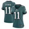 A.J. Braunes Nike Damen-Team-Spieltrikot der Philadelphia Eagles – Mitternachtsgrün