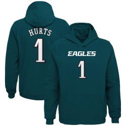 Jalen Hurts Philadelphia Eagles Youth Mainliner Spielername und Nummer Pullover Hoodie – Mitternachtsgrün