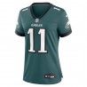 A.J. Braunes Nike Damen-Team-Spieltrikot der Philadelphia Eagles – Mitternachtsgrün