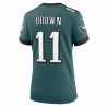 A.J. Braunes Nike Damen-Team-Spieltrikot der Philadelphia Eagles – Mitternachtsgrün