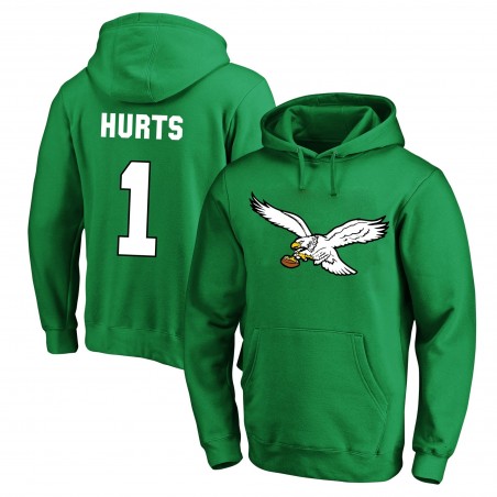 Jalen Hurts Philadelphia Eagles Fanatics Big & Tall Fleece-Kapuzenpullover mit Namen und Nummer – Kelly Green