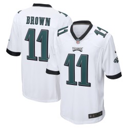 A.J. Braunes Nike-Spieltrikot der Philadelphia Eagles – Weiß