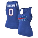 Keon Coleman Buffalo Bills Majestic Threads Tri-Blend-Tanktop mit U-Ausschnitt und Namen und Nummer für Damen – Royalblau