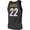 Najee Harris Pittsburgh Steelers Majestic Threads Tri-Blend-Tanktop mit Spielernamen und -nummer – Heathered Black