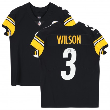 Russell Wilson Pittsburgh Steelers signiertes Fanatics-Authentisches schwarzes Nike Elite-Trikot