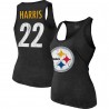 Najee Harris Pittsburgh Steelers Majestic Threads Tri-Blend-Tanktop mit Spielernamen und Nummer für Damen – Schwarz