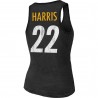 Najee Harris Pittsburgh Steelers Majestic Threads Tri-Blend-Tanktop mit Spielernamen und Nummer für Damen – Schwarz