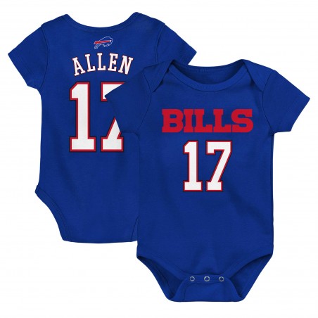 Josh Allen Buffalo Bills Baby-Mainliner-Body mit Namen und Nummer des Spielers – Royalblau