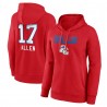 Josh Allen Buffalo Bills Damen-Pullover-Hoodie mit Team-Wordmark-Spielername und -nummer – Rot