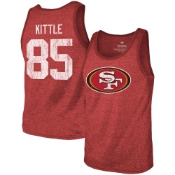 George Kittle San Francisco 49ers Majestic Threads Name & Number Tri-Blend Tank Top – Scharlachrot