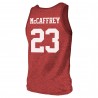 Christian McCaffrey San Francisco 49ers Majestic Threads Tri-Blend-Tanktop mit Spielernamen und -nummer – Scharlachrot