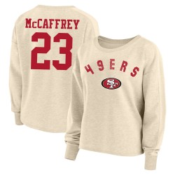 Christian McCaffrey San Francisco 49ers Fanatics Damen-Pullover mit Namen und Nummer in Übergröße – Haferflocken