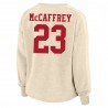 Christian McCaffrey San Francisco 49ers Fanatics Damen-Pullover mit Namen und Nummer in Übergröße – Haferflocken