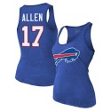 Josh Allen Buffalo Bills Majestic Threads Tri-Blend-Tanktop mit Namen und Nummer für Damen – Royalblau