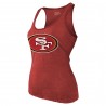 Christian McCaffrey San Francisco 49ers Majestic Threads Tri-Blend-Tanktop mit Namen und Nummer für Damen – Scharlachrot